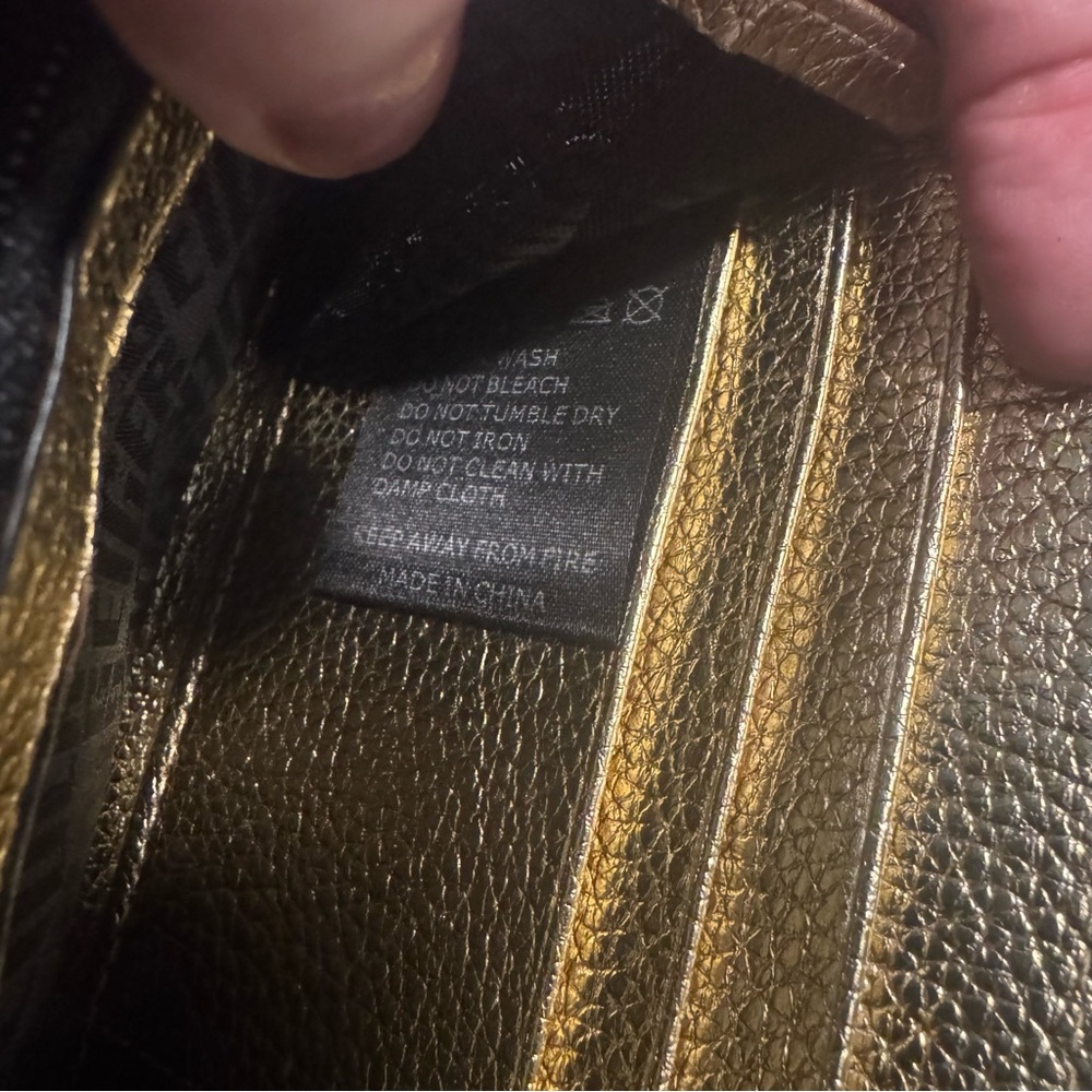 Kurt Geiger London Gold Metallic Quilted Zip-Around Wallet - Picture 8 of 10
